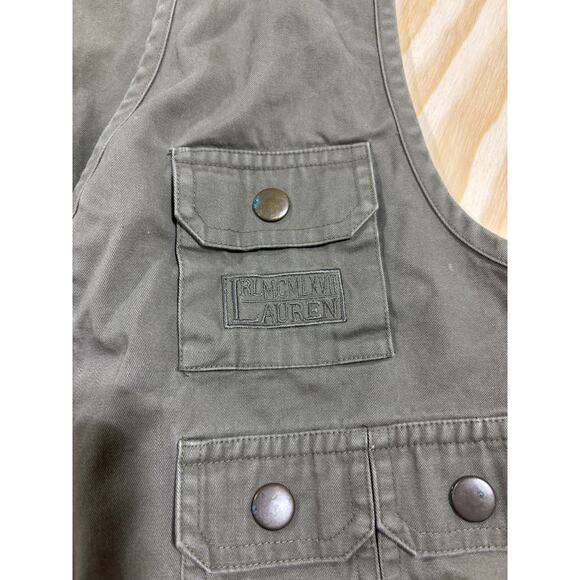 Lauren Ralph Lauren Utility Safari Vest Women’s Small Green Multi-Pocket Zip - Picture 3 of 6